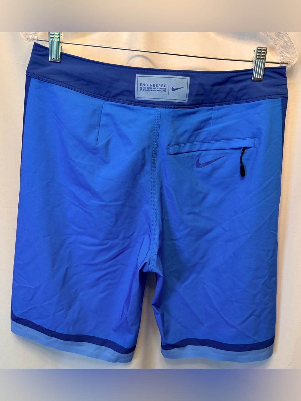 Nike Swim Size 30 Fadeaway Poole 9â Board Shorts Blue No Liner Drawstring Logo - Picture 9 of 13